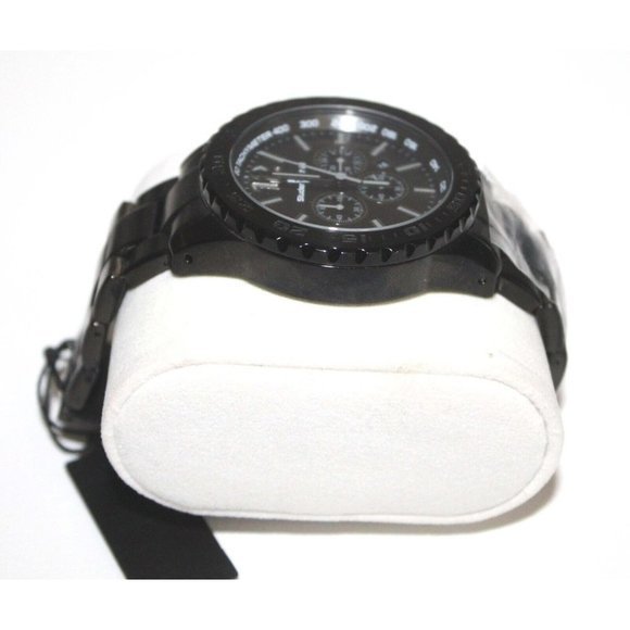 NEW w/Box Studer Schild‎ Dunlop Black Steel Chronograph Mens Watch NEW Battery - Picture 8 of 13